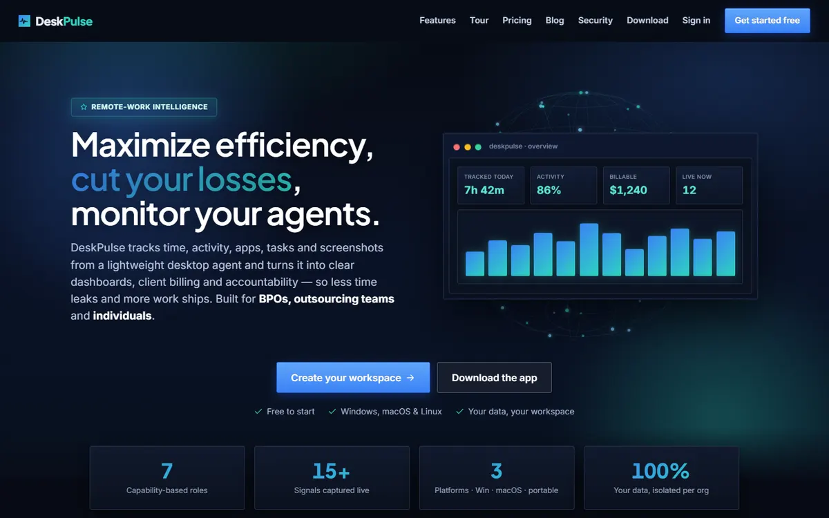 Screenshot of DeskPulse